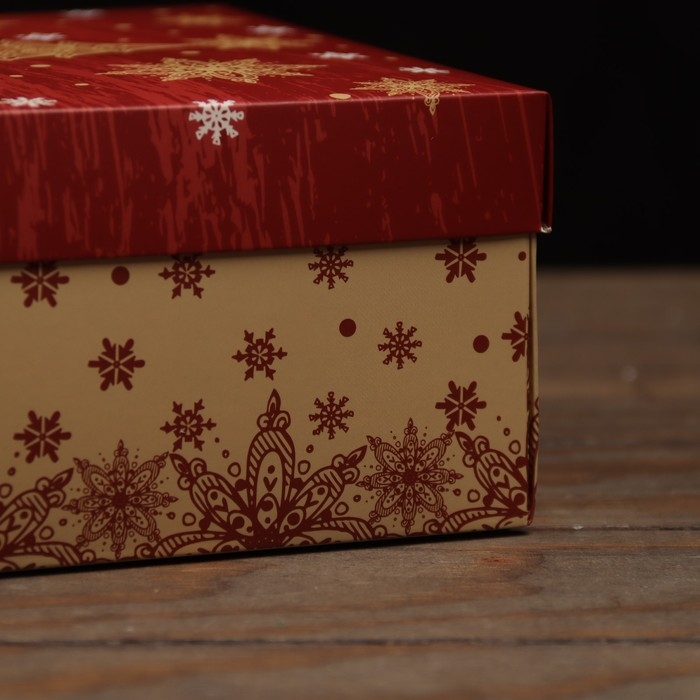 Новый год. Коробка подарочная новогодняя складная, крышка-дно,"Новогоняя ёлка" 30 х 20 х 9 см