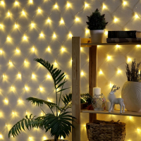 Гирлянда &laquo;Сеть&raquo; 1.6 &times; 1.6 м, IP20, прозрачная нить, 144 LED, свечение тёплое белое, 8 режимов, 220 В