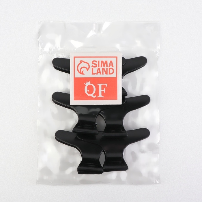 Зажимы для волос, набор - 6 шт, 8 &times; 4,5 &times; 3,4 см, цвет чёрный