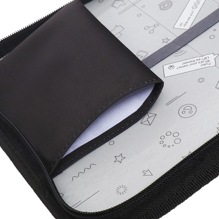 Пенал 1 секция 140 х 210 х 40 мм, откидной карман и косметичка, тканевый, Calligrata TOP Content "Тачка panic"