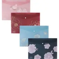 Папка-конверт на кнопке формат А4 180мкр блестящая МИКС Цветы  (штрихкод на штуке)