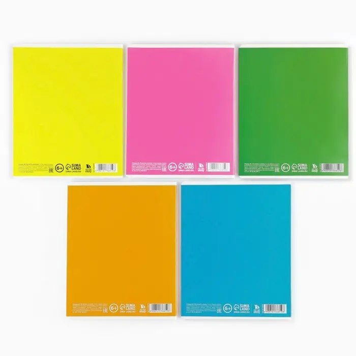 Тетрадь в клетку, 48 л., А5, на скрепке, блок №1 &laquo;Яркий минимализм&raquo; МИКС