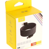 Кабель Type-C - Type-C, магнитный, 3 А, 60 W, серый