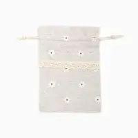 Мешочек подарочный &laquo;Лён&raquo; с ромашкой 10&times;13.5, цвет кремовый