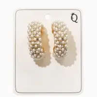 Серьги жемчуг "Россыпь", ссв, цвет белый в золоте