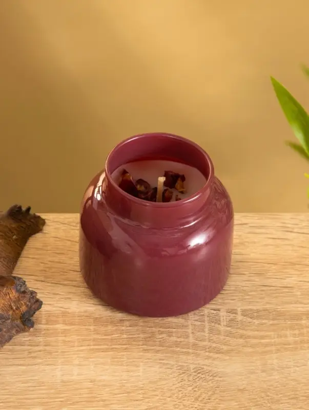 Свеча с травами в банке Earthy collection "Midnight rose" 200 гр, соевый воск