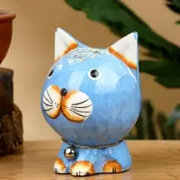 Сувенир "Котик" дерево 8х7х10 см, цв. синий