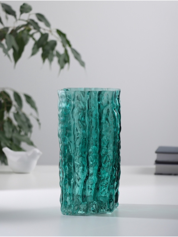 Ваза стекло настольная "Кимберли" 21х16 см, зелёный