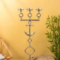 Подсвечник на 3 свечи "Морской" алюминий 36х17х93 см