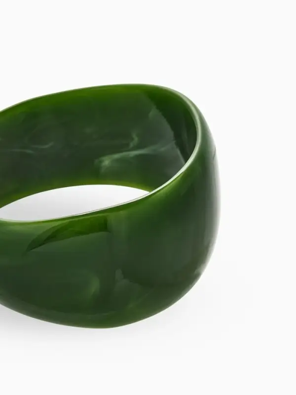 Браслет манжет акрил "Тренд", цвет зелёный травяной