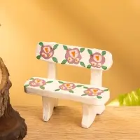 Сувенир дерево "Скамейка с цветами" цв. белый, 6,5х3,5х6 см