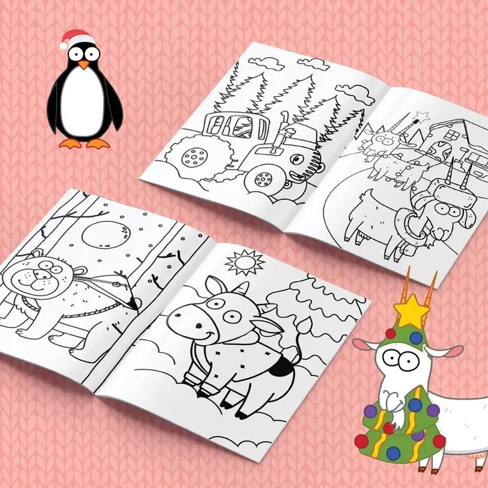 Раскраска &laquo;Новогодний Синий трактор&raquo;, А5, 16 стр., Синий трактор