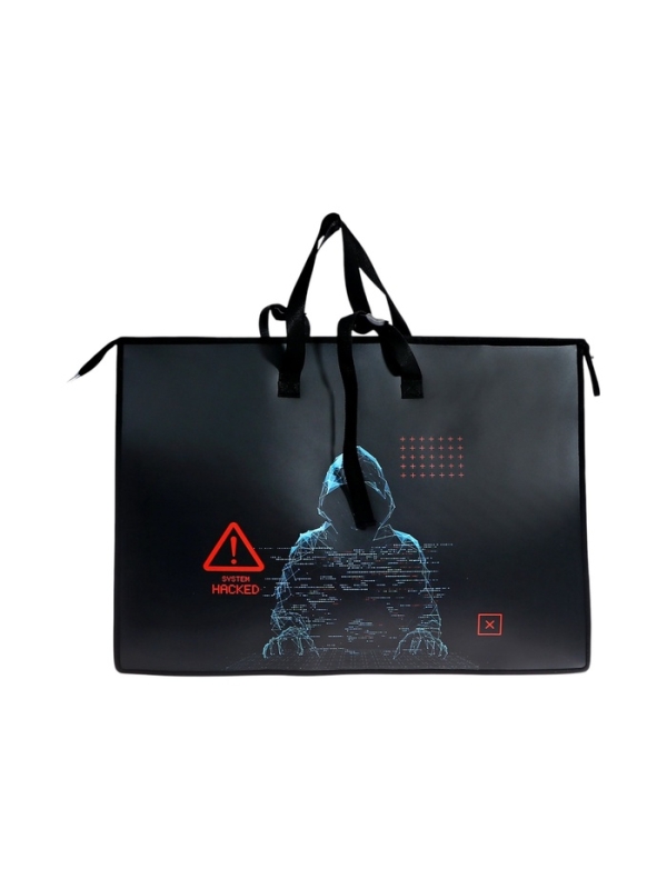 Папка А2 , 650х470х100 мм, deVENTE "Hacker", с ручками, пластиковая, молния сверху, внутренний карман