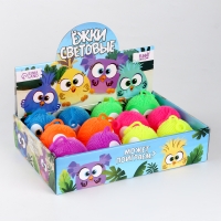 Мяч детский резиновый ёжка световой &laquo;Птички&raquo;, цвета МИКС , в шоубоксе