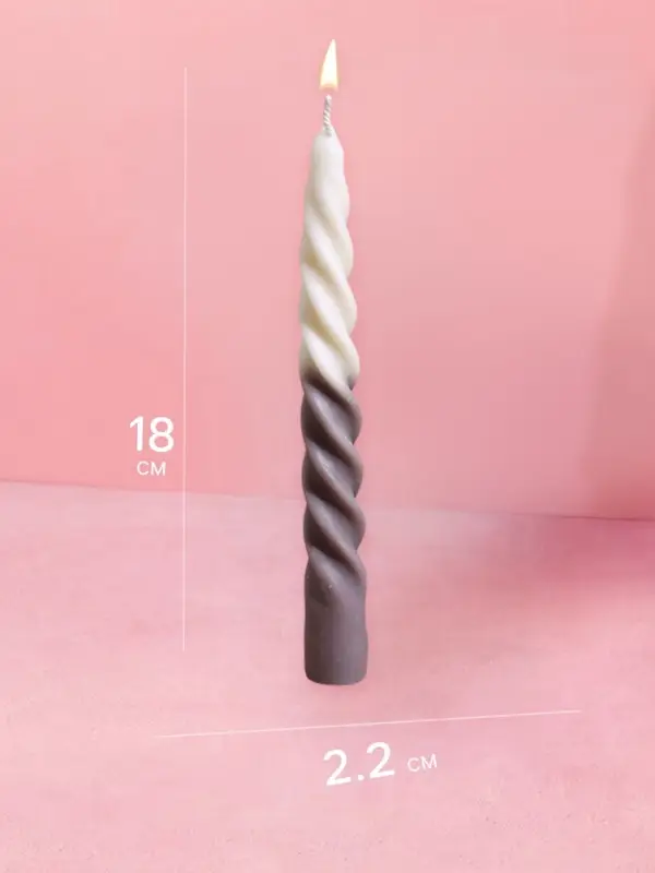 Свеча витая  2,2х2,2х18 см, соевый воск МИКС