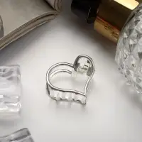 Крабик для волос &laquo;Эмма&raquo;, сердце, 2.5&times;2 см, серебро