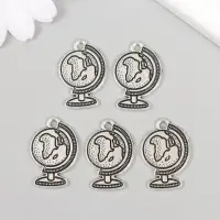 Металлический элемент, декоративная подвеска &laquo;Арт Узор. Глобус&raquo;, 2.5&times;1.8 см