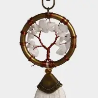 Брелок ловец снов "Великое древо" 19 см, цв. белый