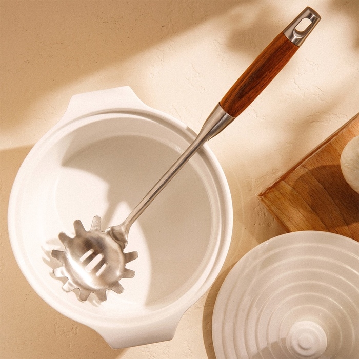 Ложка для спагетти Sima-Land Home 34х8,5 см, Рустик, цвет серебряный