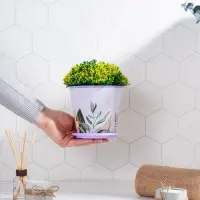 Горшок для цветов Доляна &laquo;Тропический лес&raquo;, 800 мл, цвет лиловый