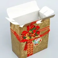 Коробка подарочная новогодняя &laquo;Золотая сумка&raquo; 21.5&times;25.6&times;11 см