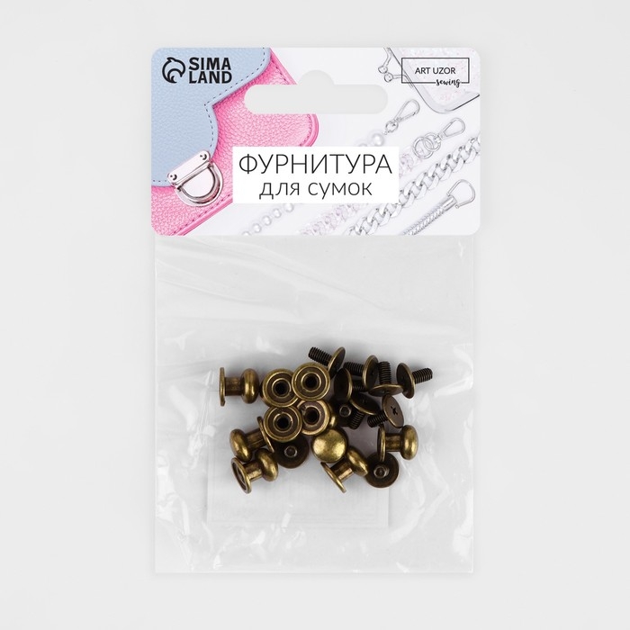 Кобурный винт d = 7,9/8,5 &times; 8,5 мм, 10 шт, цвет бронзовый