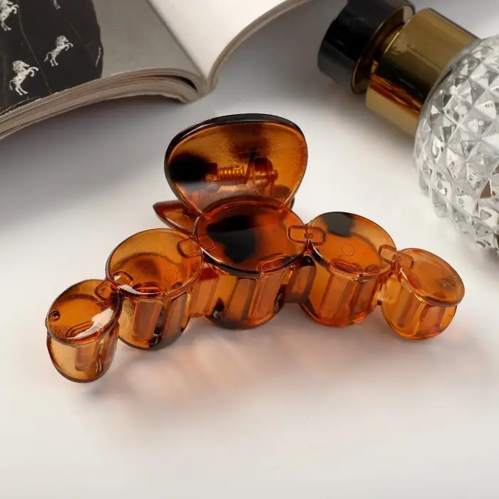 Крабик для волос &laquo;Глянец&raquo;, круги люкс, 10 см, МИКС