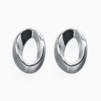 Серьги пластик &laquo;Овал&raquo;, цвет серебро