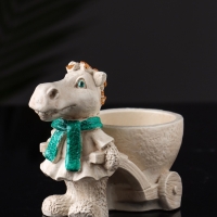 Фигурное Кашпо "Лошадь с тележкой" 10х10х6 см, бежевый