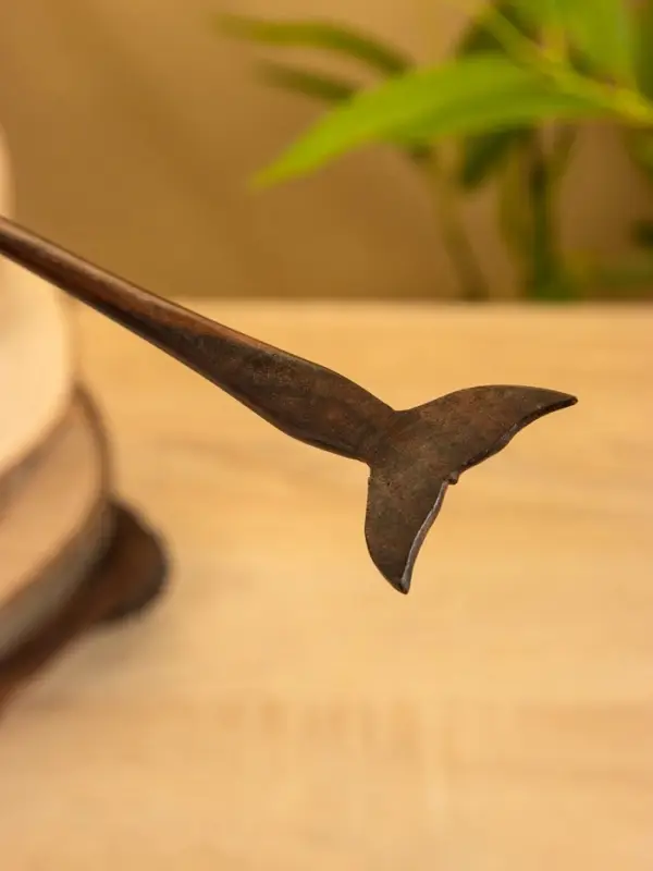 Заколка для волос фигурная, дерево Соно, 18х3 см, цв. тёмно-коричневый