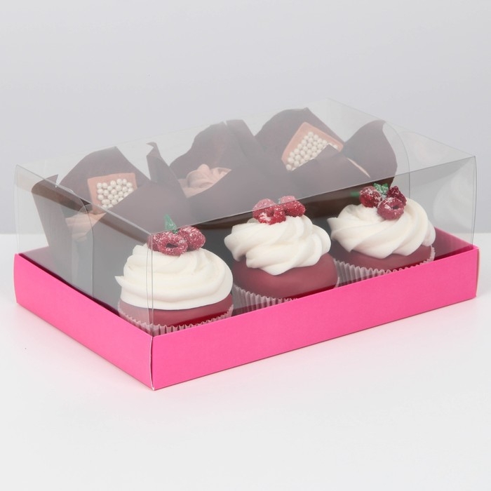 Коробка кондитерская, упаковка, &laquo;Фуксия&raquo; , 22 х 8 х 13,5 см