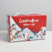 Коробка подарочная новогодняя складная &laquo;Зимний город&raquo;, 22 х 15 х 10 см, Новый год