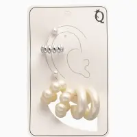 Набор серьги и каффы 7 шт "Нежность", цветной в серебре