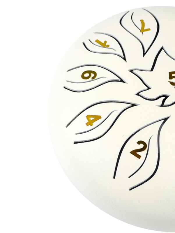 Глюкофон - музыкальный инструмент, цветок белый, 11 лепестков, 18 х 18 х 11 см