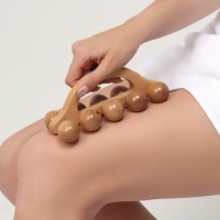 Массажёр &laquo;Гусеница&raquo;, универсальный, 17,5 &times; 7,5 &times; 6,5 см, 10 шариков, деревянный
