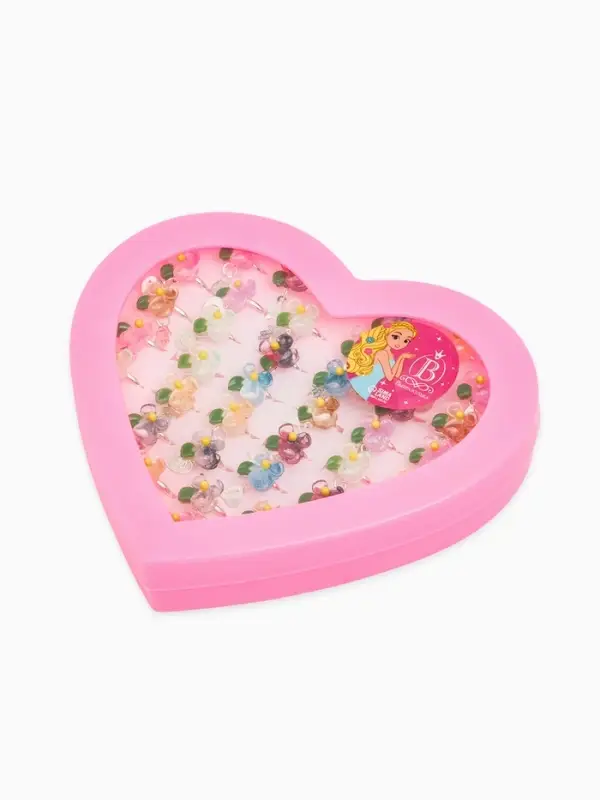 Кольцо &laquo;Выбражулька&raquo; цветок с подвеской, МИКС, безразмерное (фас. 36 шт.)