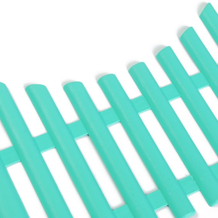 Ограждение декоративное, 30 &times; 300 см, 5 секций, пластик, бирюзовое, Greengo