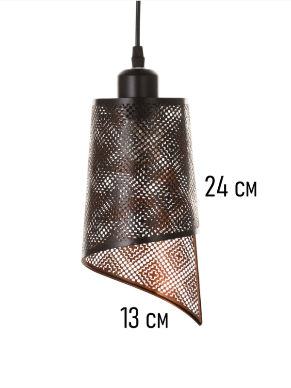 Светильник "Манчестер" (Узор) 1х40Вт Е27 черный 12,5х12,5х24+100см