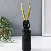 Сувенир полистоун "Ангел" чёрный с золотом 6х8,3х31 см