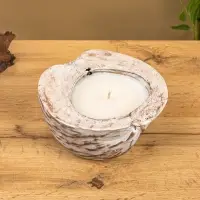 Свеча в кокосе, 20х20х7 см, цв. белый