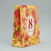 Пакет подарочный ламинированный, упаковка, &laquo;8 марта&raquo;, ML 21 х 25 х 8 см