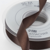 Лента атласная двухсторонняя №0850 15мм*25&plusmn;1м орехово-коричневый TR