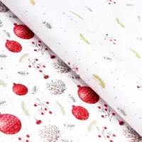 Бумага упаковочная новогодняя &laquo;Красные шарики&raquo;, глянец, двусторонняя, 80 г/м&sup2; , 70&times;100 см