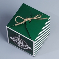 Коробка подарочная складная, упаковка, &laquo;С 23 февраля&raquo;, 12 х 12 х 12 см