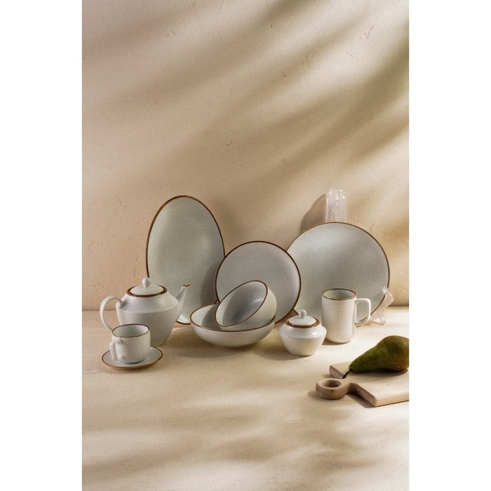 Чайник заварочный фарфоровый SL Home &laquo;Волна в камне&raquo;, 1 л, 22&times;13&times;15,5 см, цвет белый