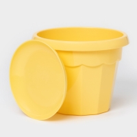 Горшок для цветов с поддоном Доляна &laquo;Эрика&raquo;, 1,8 л, пластиковый, цвет жёлтый