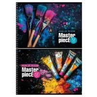 Альбом для рисования А4, 32 листа на гребне, BG &laquo;Шедевр&raquo;, обложка мелованный картонМИКС