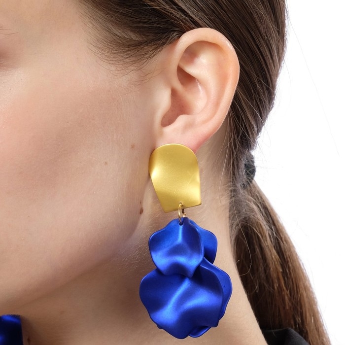 Серьги ассорти &laquo;Ветер&raquo; неровность, цвет сине-золотой