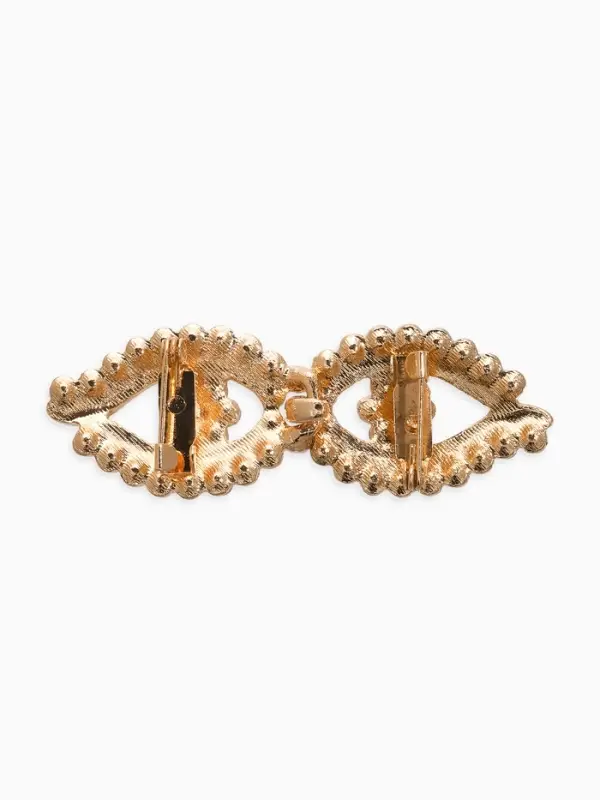 Зажим для кардигана "Ажур", глазки, цвет белый в золоте