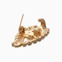 Зажим для кардигана "Ажур", глазки, цвет белый в золоте